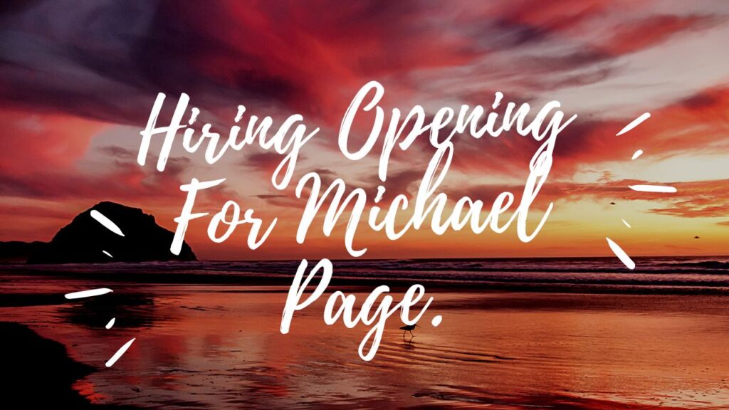 Hiring Opening For Michael Page.