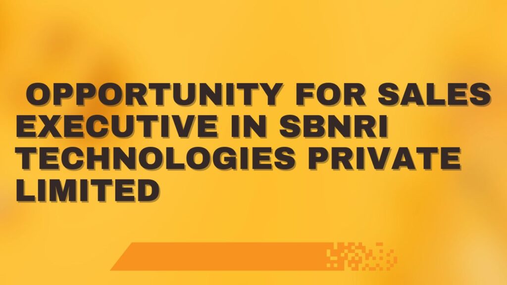 Opportunity For Sales Executive in SBNRI Technologies Private Limited