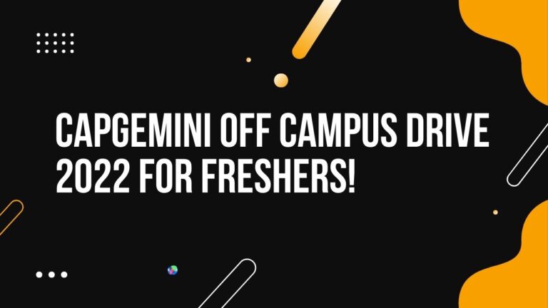 Capgemini Seeks Applications For Freshers | BE/ B.Tech/ ME/ M.Tech/ BCA/ MCA/ M.Sc/ MS