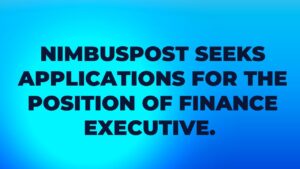 NimbusPost Seeks Applications For The Position Of finance executive.