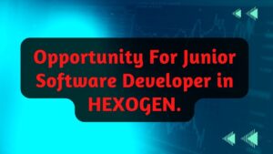 Opportunity For Junior  Software Developer in HEXOGEN.
