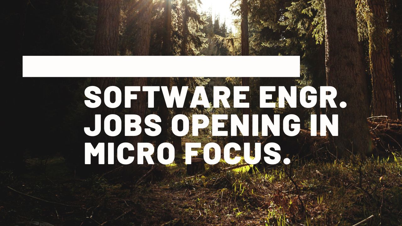 Software Engr. Jobs Opening in Micro Focus.