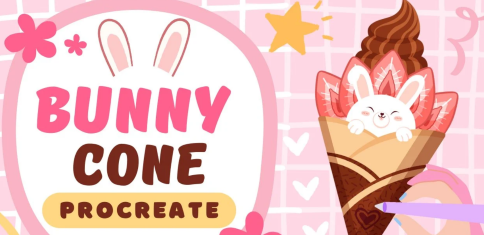 Bunny Treat: Drawing a Cute Desert Cone in Procreate